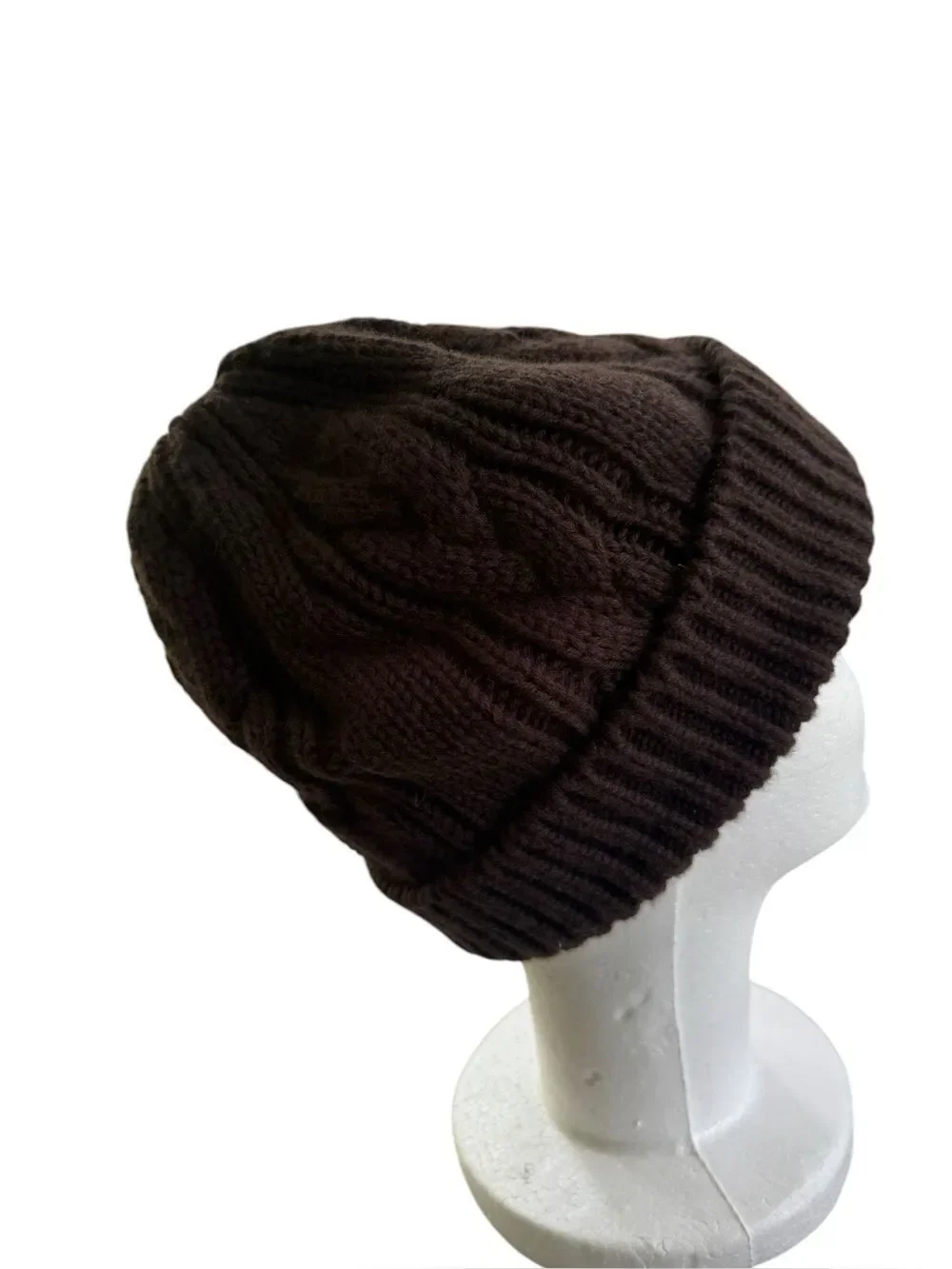 Madewell Chunky Cable-Stitch Beanie in brown